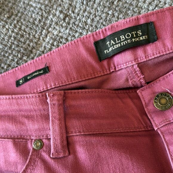 Talbots Pink Boyfriend Jeans Flawless Five-Pocket Size 8 Stretch Cotton Blend - Picture 5 of 8